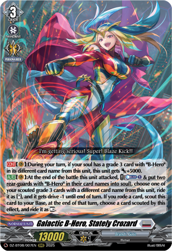 Galatic B-Hero, Stately Crozard - Cardfight Vanguard RRR Card Image