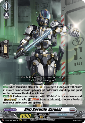Blitz Security, Varnest - Cardfight Vanguard RRR Card Image