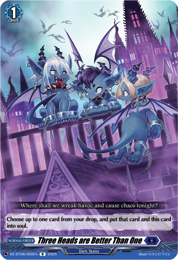 Three Heads are Better Than One - Cardfight Vanguard R Card Image