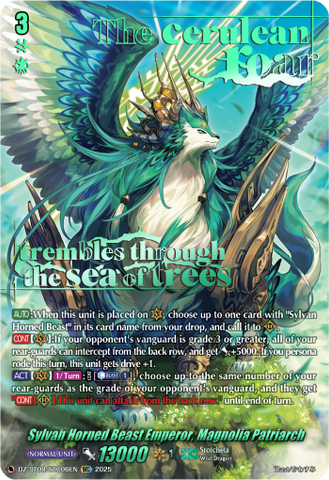 Sylvan Horned Beast Emperor, Magnolia (SEC) - Cardfight Vanguard SEC Card Image