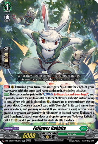 Follower Rabbits - Cardfight Vanguard RR Card Image