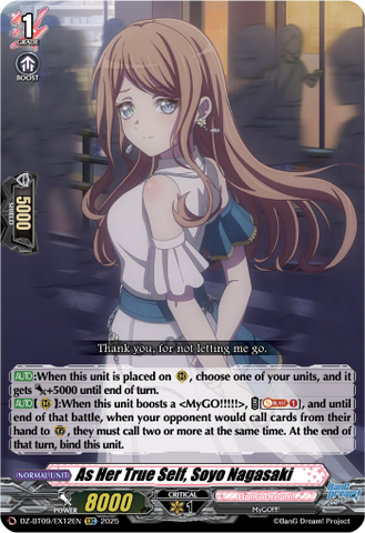As Her True Self, Soyo Nagasaki - Cardfight Vanguard EXC Card Image