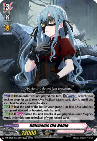 Oblivionis the Noble - Cardfight Vanguard EXRRR Card Image