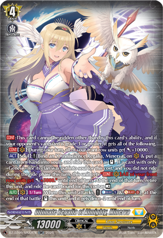 Ultimate Regalia of Almighty, Minerva (SR) - Cardfight Vanguard SR Card Image